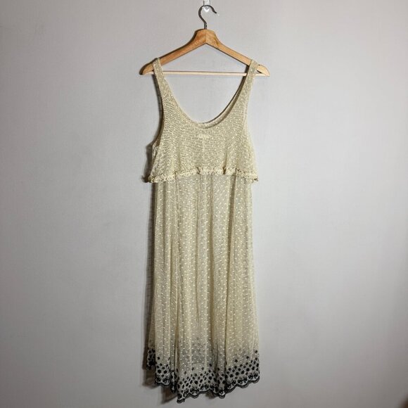 Intimately Free People Sheer Lace Midi Dress Women's Small Cream Boho Festival - Picture 3 of 14